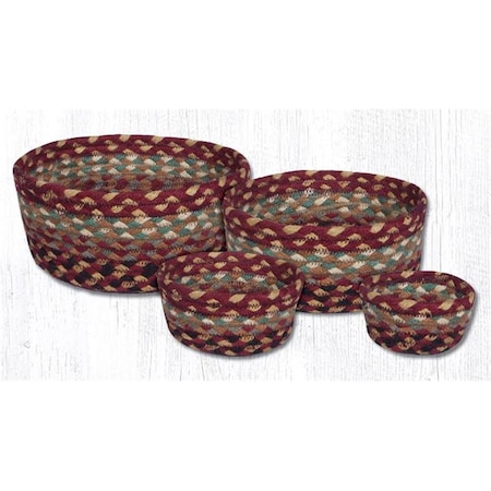 Palacedesigns Burgundy, Gray & Cream Casserole Braided Basket, 4PK PA2858076
